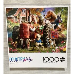 BUFFALO 1000PC Puzzle 27x20" Country Life Fun Times at the Farm *Pieces Verified